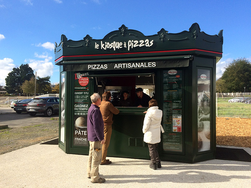 Uno de los quioscos de la cadena francesa Le Kiosque à Pizzas.