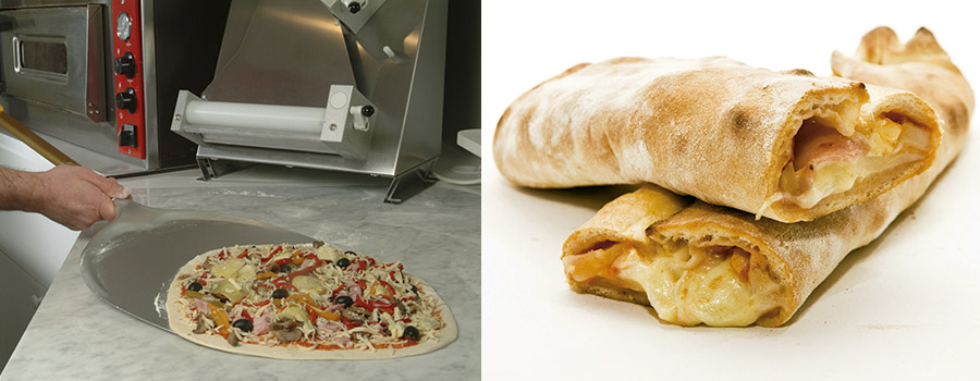 Las pizzas de Le Kiosque pueden encargarse en formato tradicional o en el novedoso Kiosquito (dcha).