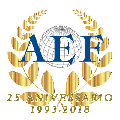 Logotipo de los 25 años de la AEF